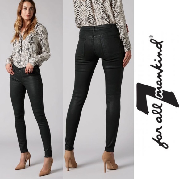 7 For All Mankind Denim - 7 for all mankind skinny coated illusion jeans NWT